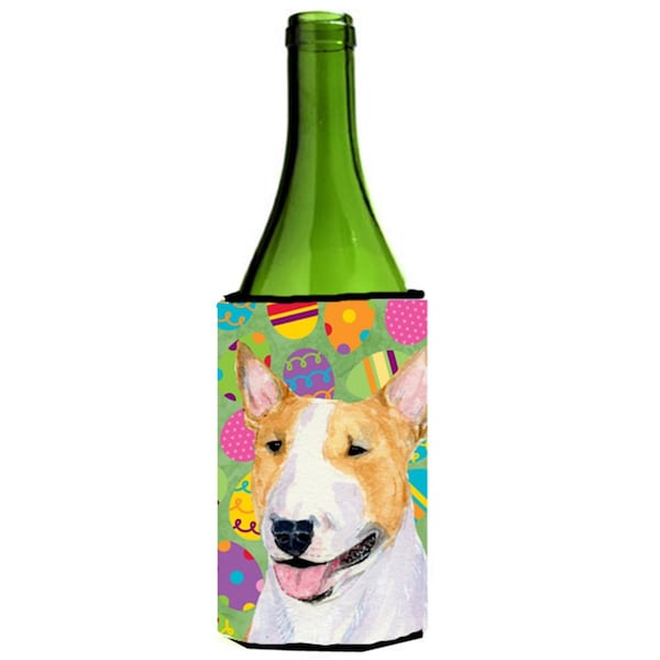 Carolines Treasures Bull Terrier Easter Eggtravaganza Wine bottle sleeve Hugger - SS4841LITERK