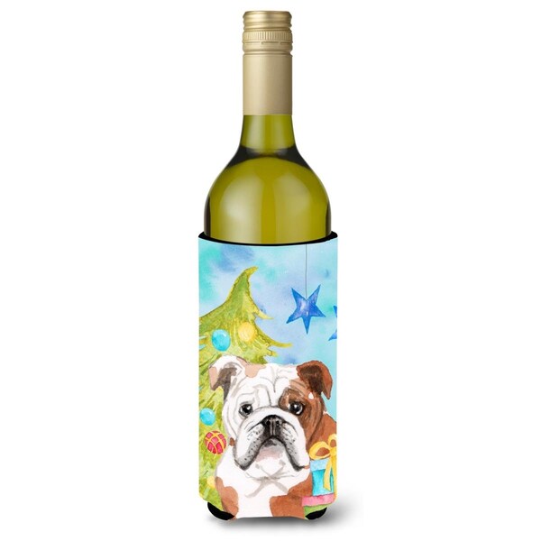 Carolines Treasures English Bulldog Christmas Wine Bottle Beverge Insulator Hugger - BB9416LITERK