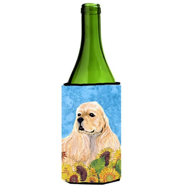Carolines Treasures Cocker Spaniel In Summer Flowers Wine bottle sleeve Hugger - 24 oz. - SS4155LITERK