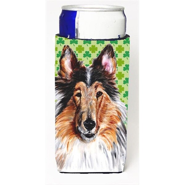 Carolines Treasures Collie Lucky Shamrock St. Patricks Day Michelob Ultra bottle sleeves Slim Cans  12 Oz. - SC9718MUK