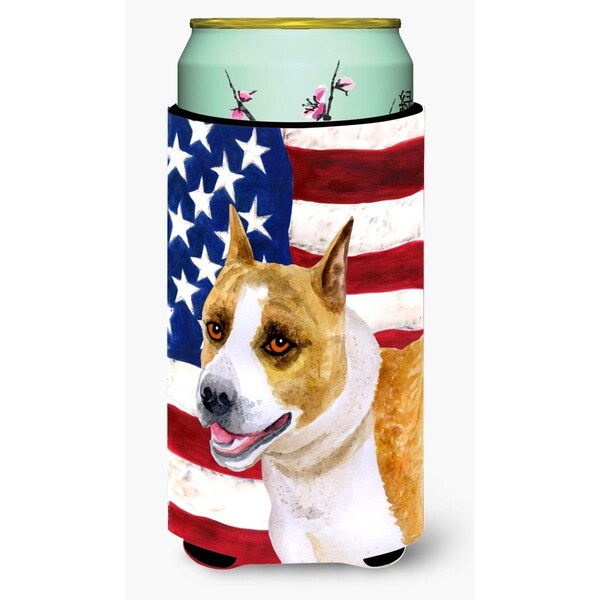 Carolines Treasures American Staffordshire Patriotic Tall Boy Beverage Insulator Hugger - BB9644TBC