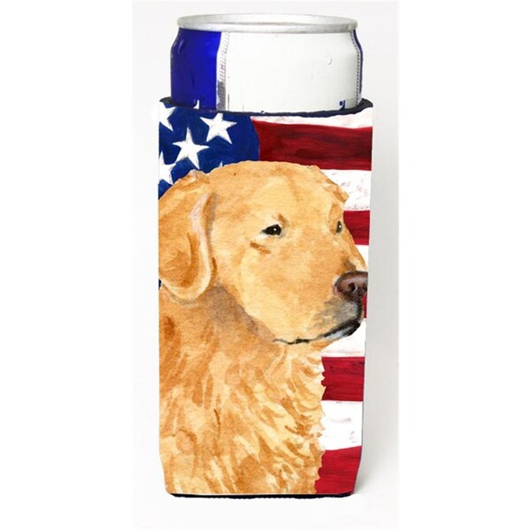 Carolines Treasures Usa American Flag With Golden Retriever Michelob Ultra s For Slim Cans - 12 oz. - SS4055MUK
