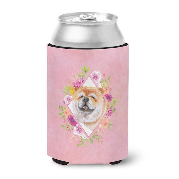 Carolines Treasures Chow Chow No.2 Pink Flowers Can or Bottle Hugger - CK4132CC