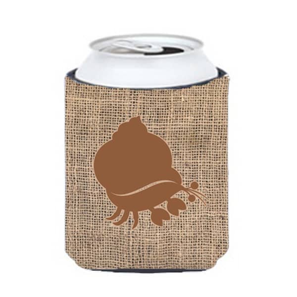 Carolines Treasures Hermit Crab Burlap And Brown Can Or Bottle  Hugger - BB1102-BL-BN-CC