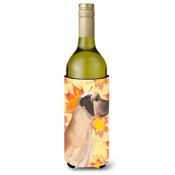 Carolines Treasures Fawn Natural Great Dane Fall Wine Bottle Beverge Insulator Hugger - BB9524LITERK