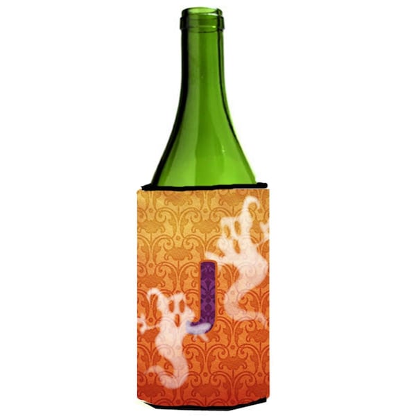 Carolines Treasures Halloween Ghosts Monogram Initial Letter J Wine Bottle Hugger - CJ1040-JLITERK