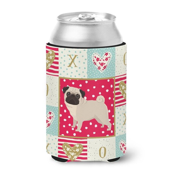 Carolines Treasures 12 oz Pug Love Can or Bottle Hugger - CK5947CC