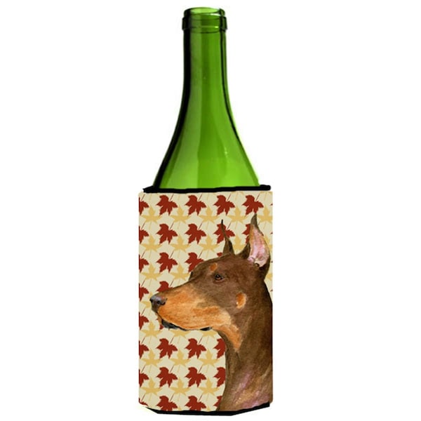 Carolines Treasures Doberman Fall Leaves Portrait Wine bottle sleeve Hugger 24 oz. - SS4388LITERK