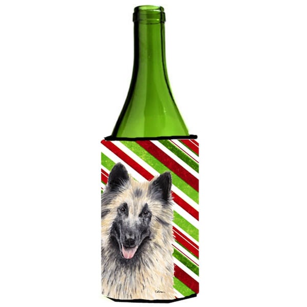 Carolines Treasures Belgian Tervuren Candy Cane Holiday Christmas Wine bottle sleeve Hugger - 24 oz. - SC9352LITERK
