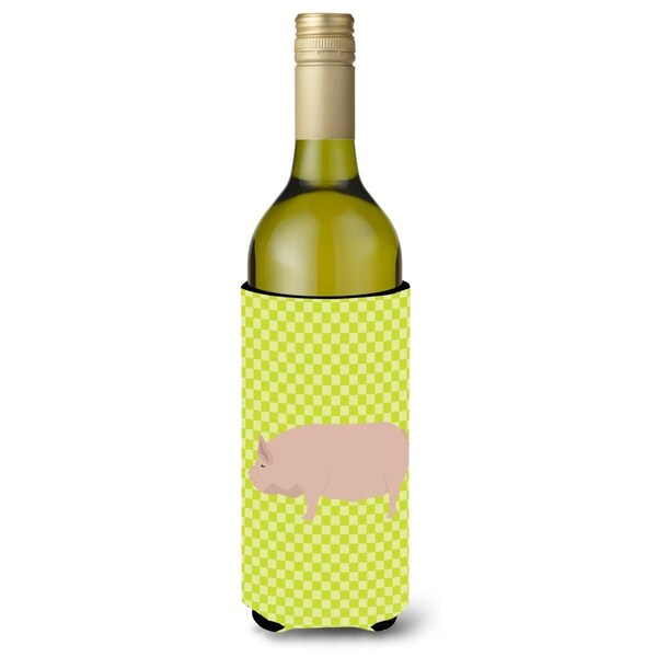 Carolines Treasures Welsh Pig Green Wine Bottle Beverge Insulator Hugger - BB7763LITERK