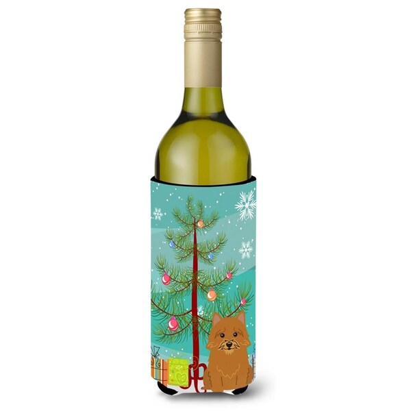 Carolines Treasures Merry Christmas Tree Norwich Terrier Wine Bottle Beverge Insulator Hugger - BB4145LITERK