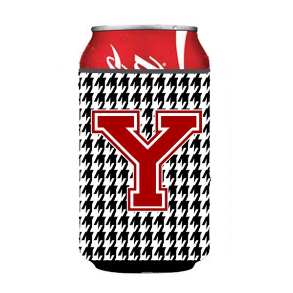 Carolines Treasures Monogram - Houndstooth Can Or Bottle  Hugger - CJ1021-YCC