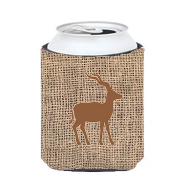 Carolines Treasures Deer Burlap And Brown Can Or Bottle  Hugger - BB1121-BL-BN-CC
