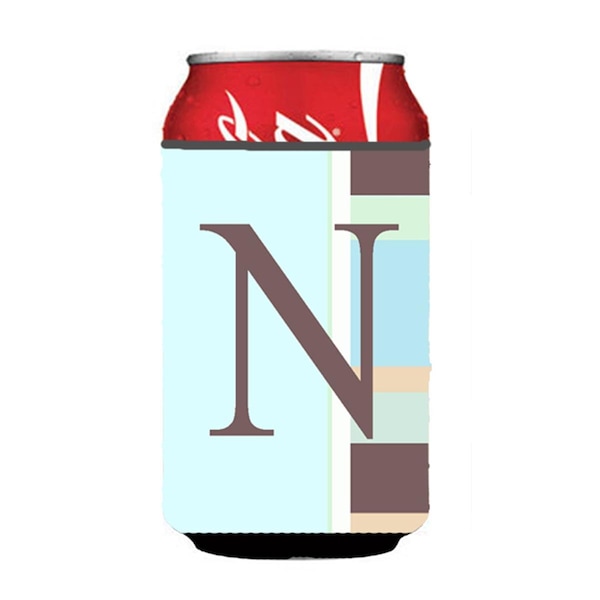 Carolines Treasures Letter N Initial Monogram - Blue Stripes Can Or Bottle  Hugger - CJ1003-NCC