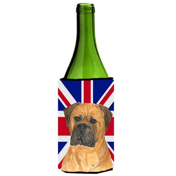 Carolines Treasures Bullmastiff With English Union Jack British Flag Wine bottle sleeve Hugger - 24 Oz. - SS4959LITERK