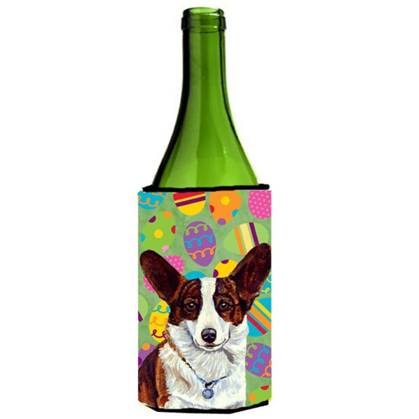 Carolines Treasures Corgi Easter Eggtravaganza Wine Bottle  Hugger - 24 oz. - LH9423LITERK