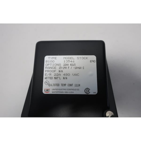 Controlador de temperatura Ue United Electric 15140F 480VAC - B100 13546