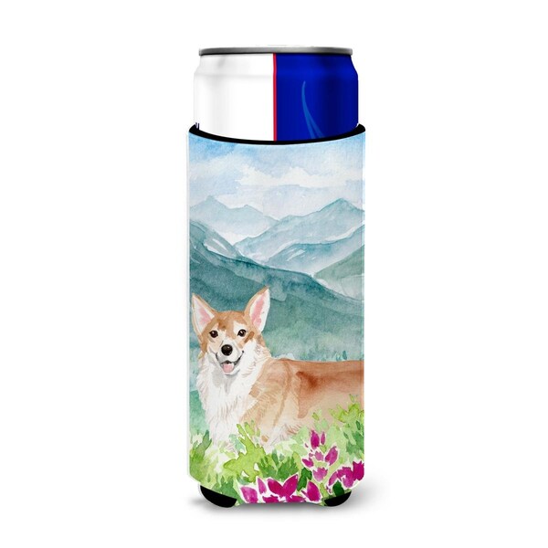 Carolines Treasures Mountian Flowers Corgi Michelob Ultra Hugger for Slim Cans - CK1981MUK