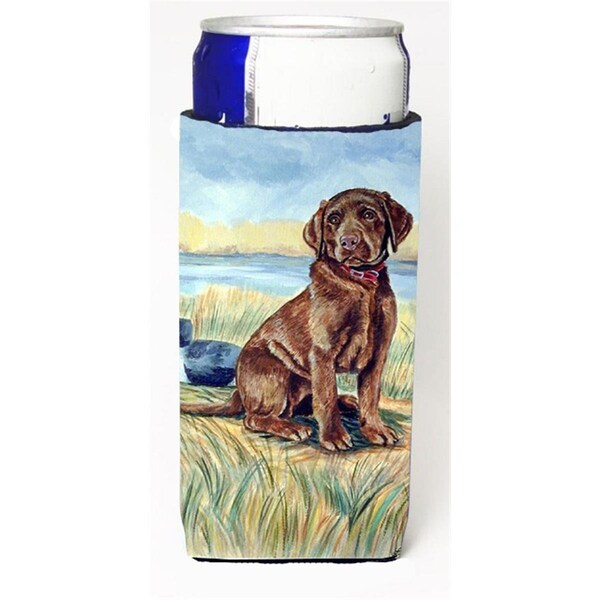 Carolines Treasures Chocolate Labrador Puppy Michelob Ultra bottle sleeves For Slim Cans - 12 oz. - 7090MUK