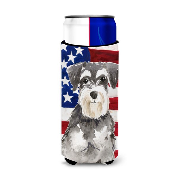 Carolines Treasures Patriotic USA Schnauzer No.2 Michelob Ultra Hugger for Slim Cans - CK1722MUK