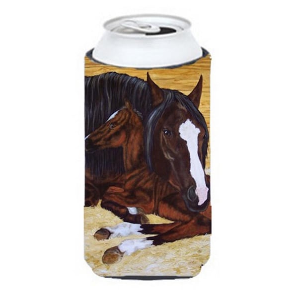 Carolines Treasures Bay Mare Foal Horse Tall Boy Can cooler Hugger - AMB1236TBC