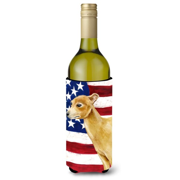 Carolines Treasures Italian Greyhound Patriotic Wine Bottle Beverge Insulator Hugger - BB9698LITERK