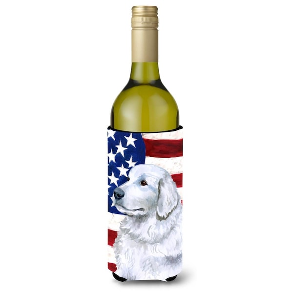 Carolines Treasures Maremma Sheepdog Patriotic Wine Bottle Beverge Insulator Hugger - BB9675LITERK