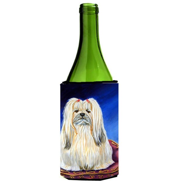 Carolines Treasures Lhasa Apso Wine bottle sleeve Hugger - 24 oz. - 7129LITERK