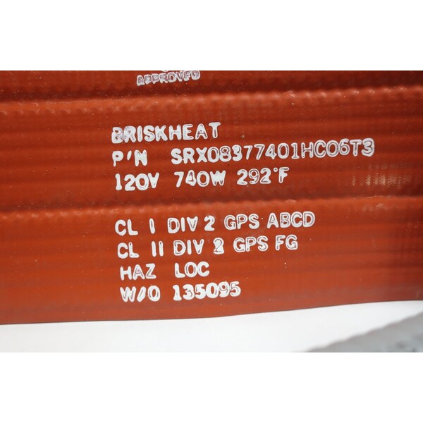 Manta Peligrosa de 8X37 pulgadas de Briskheat 740W 120V-AC Otro Elemento Calefactor - SRX08377401HC06T3
