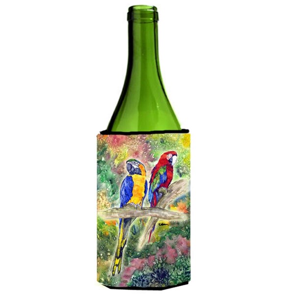 Carolines Treasures Parrot Parrot Head Wine bottle sleeve Hugger 24 oz. - 8600LITERK