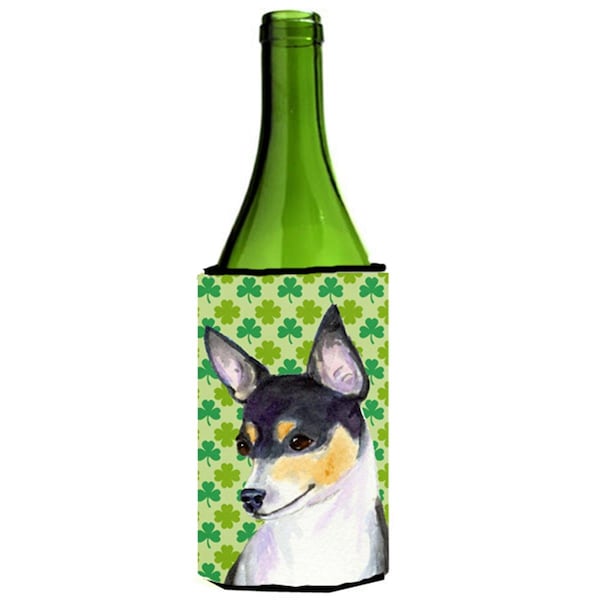 Carolines Treasures Chihuahua St. Patricks Day Shamrock Portrait Wine bottle sleeve Hugger - 24 oz. - SS4449LITERK