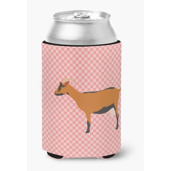 Carolines Treasures Oberhasli Goat Pink Check Can or Bottle Hugger - BB7888CC