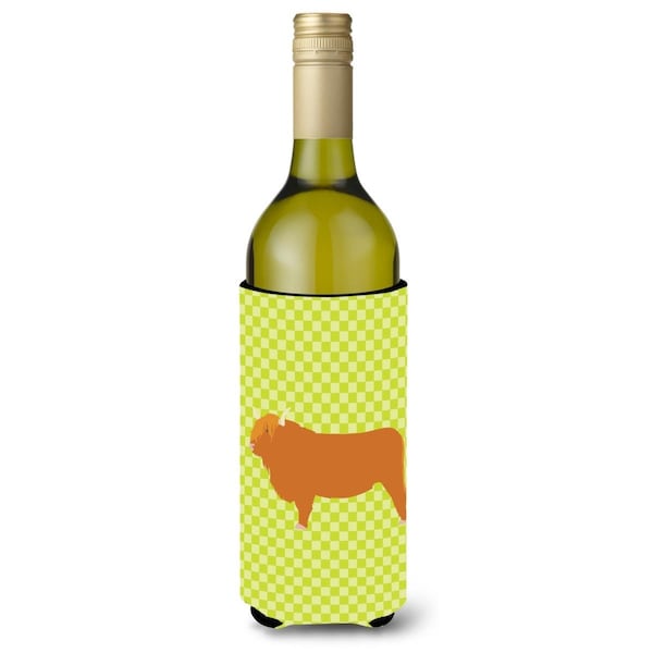 Carolines Treasures Highland Cow Green Wine Bottle Beverge Insulator Hugger - BB7646LITERK