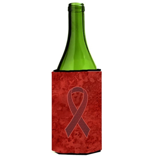 Carolines Treasures Burgundy Ribbon for Multiple Myeloma Cancer Awareness Wine bottle sleeve Hugger  24 Oz. - AN1214LITERK