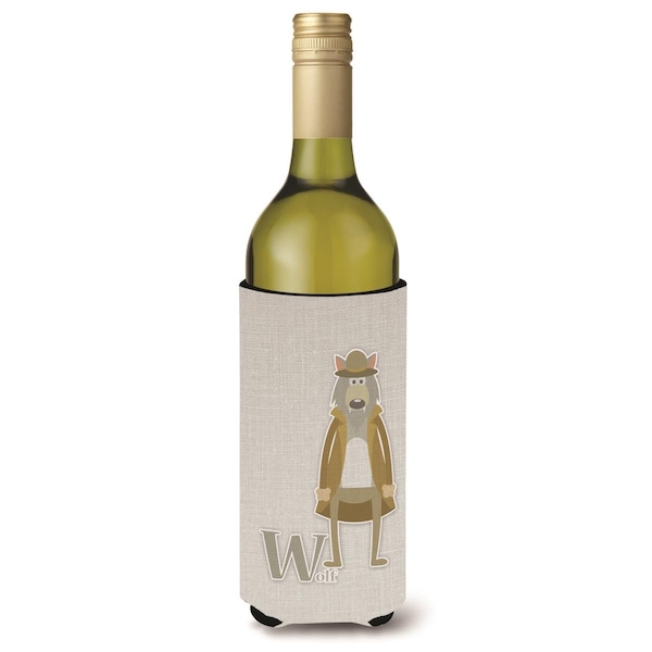 Carolines Treasures Alphabet W for Wolf Wine Bottle Beverge Insulator Hugger - BB5748LITERK