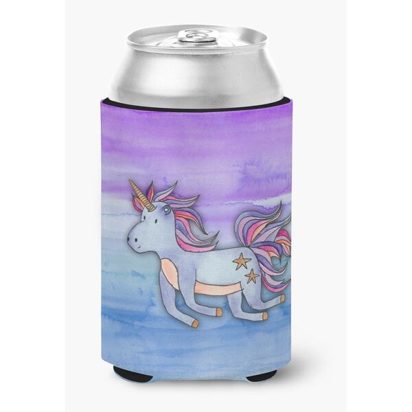 Carolines Treasures Blue Unicorn Watercolor Can or Bottle Hugger - BB7433CC