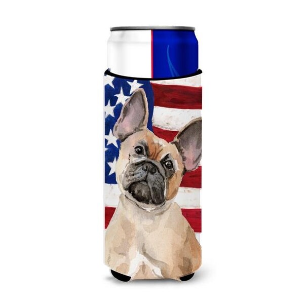 Carolines Treasures Carolines Treasures BB9382MUK Fawn French Bulldog Patriotic Michelob Ultra Hugger for Slim Cans - BB9382MUK
