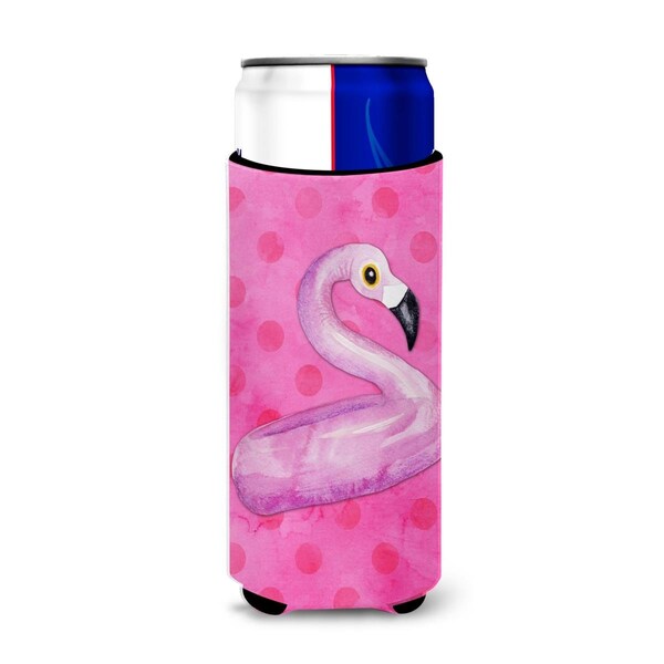 Carolines Treasures Carolines Treasures BB8259MUK Flamingo Floaty Pink Polkadot Michelob Ultra Hugger for Slim Cans - BB8259MUK