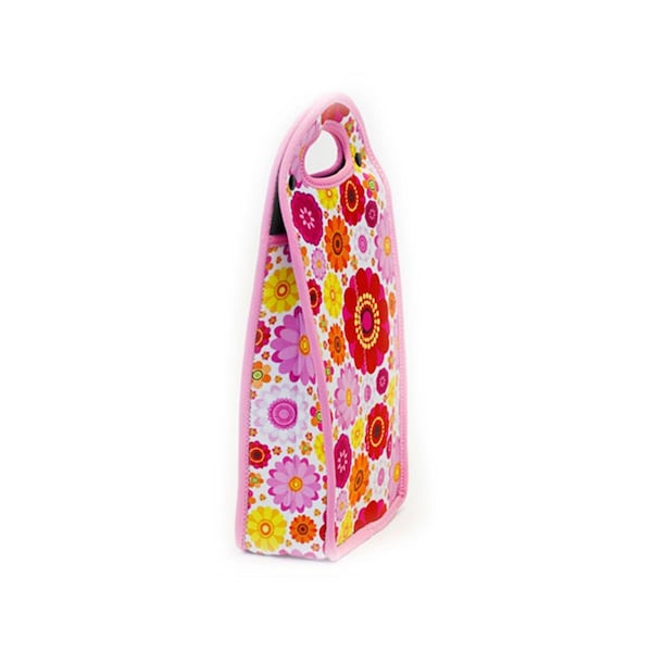 Zees Creations Neoprene Wine Tote Double Bottle - Flower Power - NP203