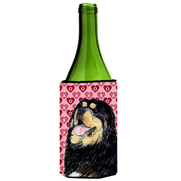 Carolines Treasures Tibetan Mastiff Hearts Love Valentines Day Wine bottle sleeve Hugger - SS4512LITERK