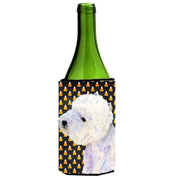 Carolines Treasures Westie Candy Corn Halloween Portrait Wine bottle sleeve Hugger - 24 oz. - LH9056LITERK