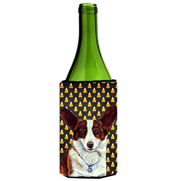 Carolines Treasures Corgi Candy Corn Halloween Portrait Wine bottle sleeve Hugger - 24 oz. - LH9074LITERK