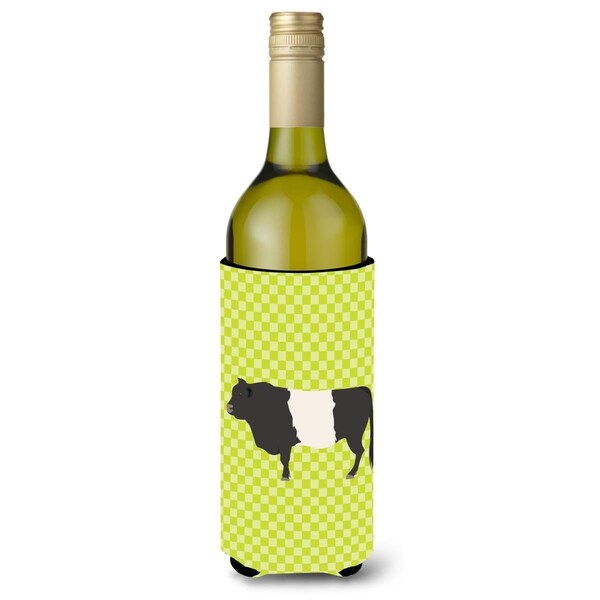Carolines Treasures Belted Galloway Cow Green Wine Bottle Beverge Insulator Hugger - BB7657LITERK