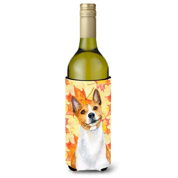 Carolines Treasures Basenji Fall Wine Bottle Beverge Insulator Hugger - BB9953LITERK