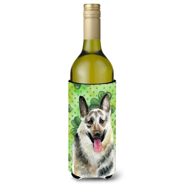 Carolines Treasures East-European Shepherd St. Patricks Wine Bottle Beverge Insulator Hugger - BB9823LITERK