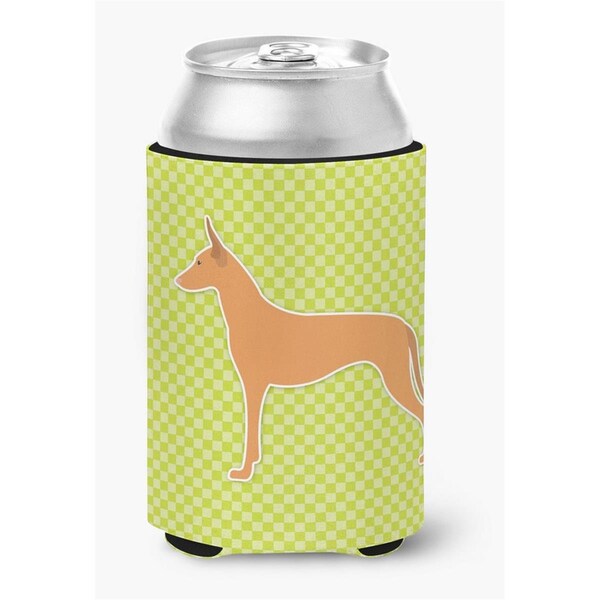 Carolines Treasures Pharaoh Hound Checkerboard Green Can or Bottle Hugger - BB3788CC