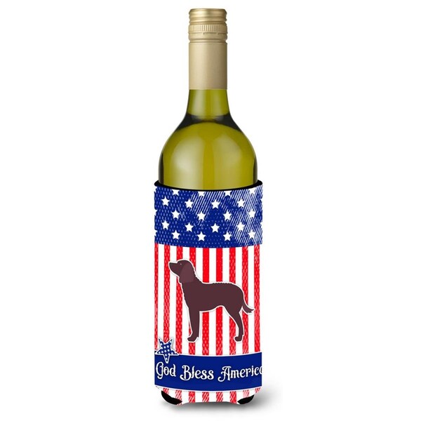 Carolines Treasures USA Patriotic merican Water Spaniel Wine Bottle Beverge Insulator Hugger - BB3301LITERK