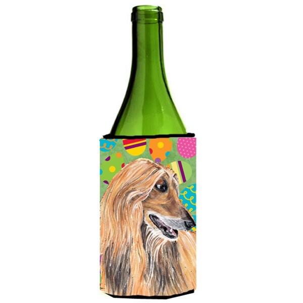 Carolines Treasures Afghan Hound Easter Eggtravaganza Wine bottle sleeve Hugger - 24 Oz. - SC9500LITERK