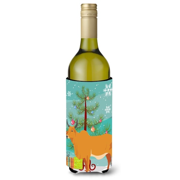 Carolines Treasures Zebu Indicine Cow Christmas Wine Bottle Beverge Insulator Hugger - BB9192LITERK