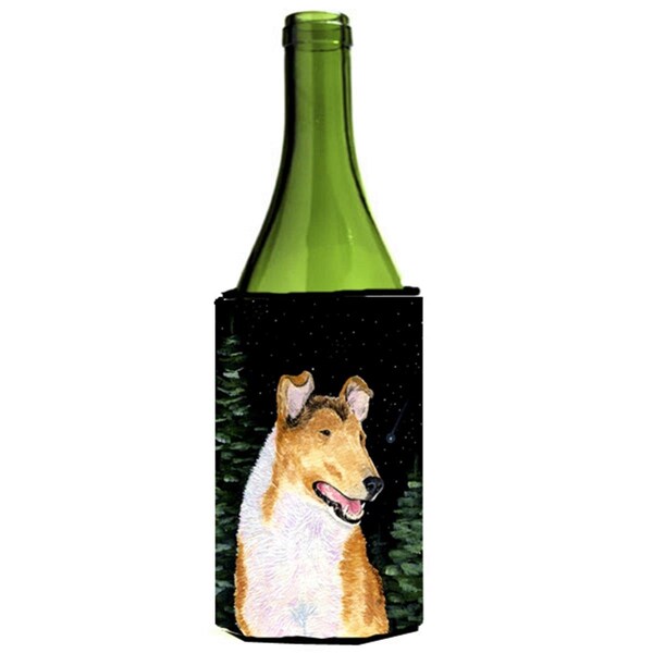 Carolines Treasures Starry Night Collie Smooth Wine bottle sleeve Hugger - 24 oz. - SS8484LITERK